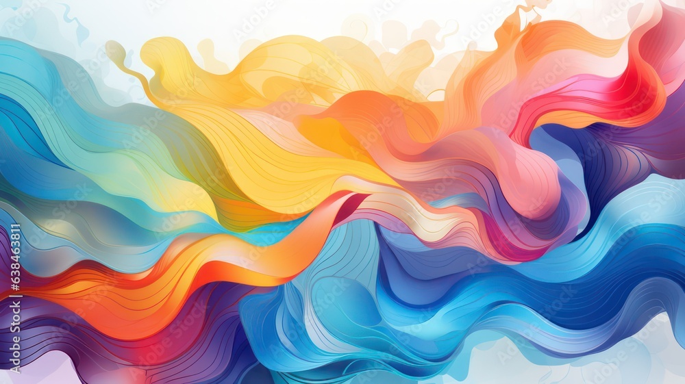 Poster abstract background neurographic, multicolours, chaotic shapes, liquir shapes created with generativ