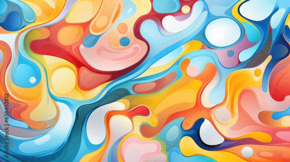 Poster abstract background neurographic, multicolours, chaotic shapes, liquir shapes created with generativ