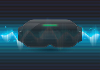 VR glass on wave