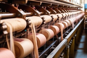 Textile machines at work in a factory