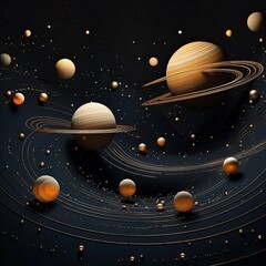 A background design theme is planets universe-Generative AI
