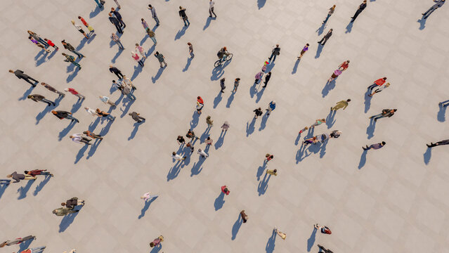 aerial view of a crowd