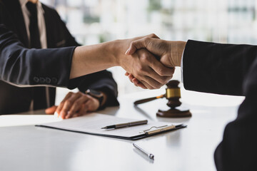 Handshake, Legal contract agreement with a lawyer.