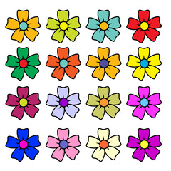 Fototapeta premium Set of vintage colored flowers