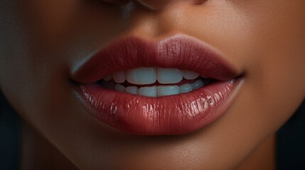 Fototapeta premium Extreme closeup of woman's mouth