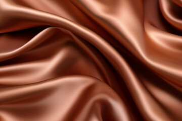 Fototapeta premium Smooth elegant dark orange silk or satin cloth texture. Abstract background. Banner. Generated AI