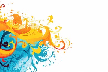 Abstract watercolor ink on white background. Generative AI