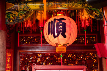 Chinese temples, temples, red lanterns praying, red lanterns, Chinese lanterns