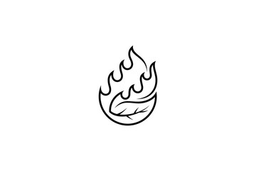 Fire leaf logo design with energy