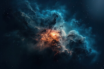 Fototapeta na wymiar Picture fictional space: swirling nebulas, distant stars, alien planets