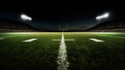 3d rendering of a football field at night with a cross symbol