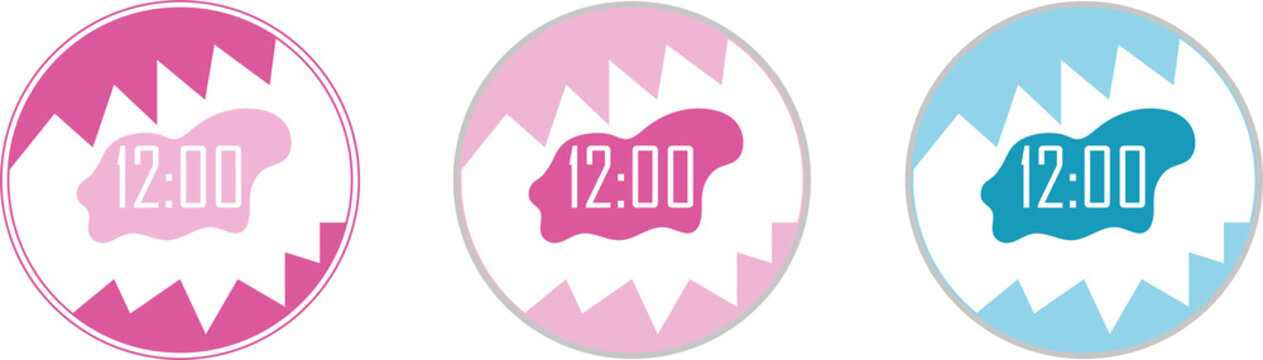 Reloj digital circular. Ilustraci&oacute;n. Dise&ntilde;o de reloj vectorial