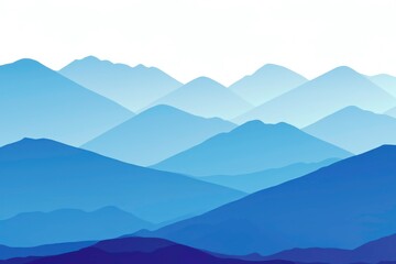 misty blue mountain range stretching to the horizon, generative ai