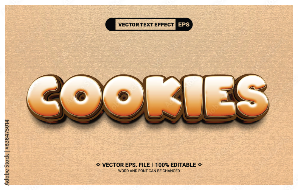 Poster cookies editable vector text style effect