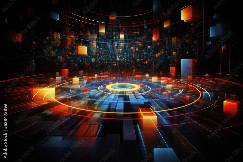 Wall mural orbit of universe colourful abstract background. generative ai