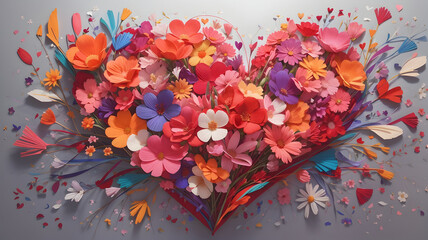 heart-shaped flowers blossoming in a garden on World Heart Day - obrazy, fototapety, plakaty