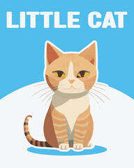 Vector illustration of a cute cat. Media for children's learning about animals. Educational media about the animal world.