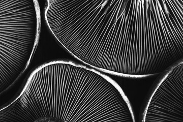 background texture of mushrooms purple lepista close-up top view black and white photo - 638479667