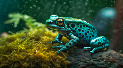 Obraz premium The Splendid Poison Frog in its Habitat. Generative AI