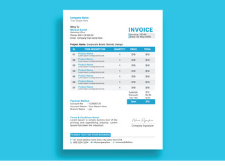 Obraz premium Corporate Business Invoice Design Template, Business Invoice Design, Invoice Design