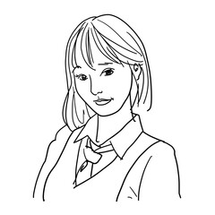 sketch of a school girl