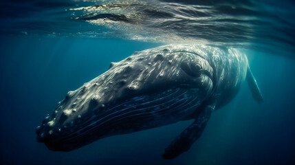 The Majestic Presence of a Whale Calf.  Generative AI