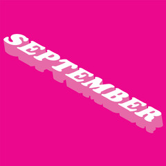September Month Calendar Flat Design Illustration