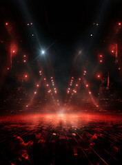 Ai generative Backdrop With Illumination Of Red Spotlights For Flyers realistic image ultra hd high design

