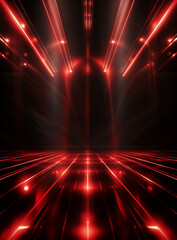 Fototapeta na wymiar Ai generative Backdrop With Illumination Of Red Spotlights For Flyers realistic image ultra hd high design 