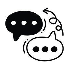 Fototapeta premium Chatting doodle Icon Design illustration. Business Symbol on White background EPS 10 File