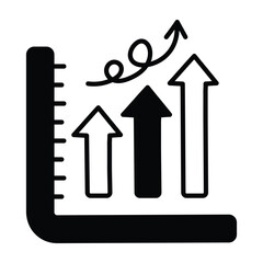 Financial chart doodle Icon Design illustration. Business Symbol on White background EPS 10 File