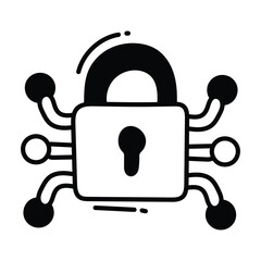Encryption doodle Icon Design illustration. Business Symbol on White background EPS 10 File
