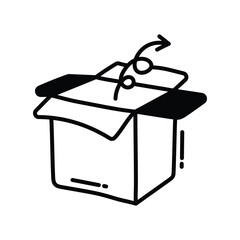 Think out of the box doodle Icon Design illustration. Business Symbol on White background EPS 10 File