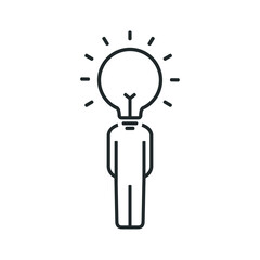 Person lightbulb icon. Illustration vector