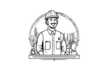 logo the chief engineer is explaining about work safety