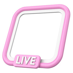 Live frame. Live streaming. 3D illustration.