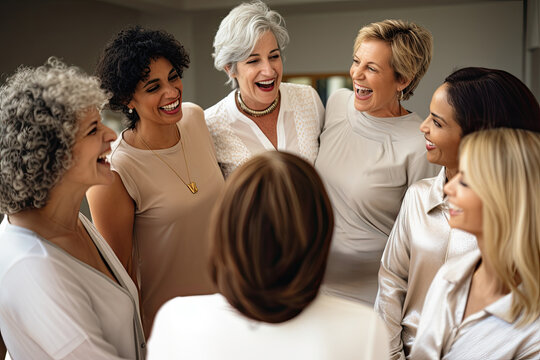 Ageless Connections: Multigenerational Women Share Smiles, Stories, And Laughter, Embracing The Beauty Of Friendship