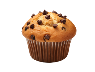 chocolate muffin isolated on white