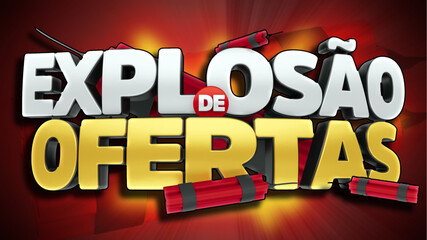 selo 3d ''explosão de ofertas''