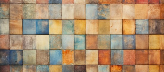 Multicoloured rustic digital wall tile decor for interior home or mixed ceramic wall tile design heavily mixed wall art decor for home wallpaper linoleum textile background