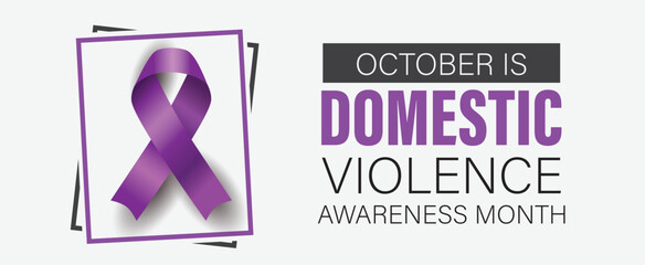 Domestic violence awareness month banner. Observed annually in October. Vector poster. - obrazy, fototapety, plakaty