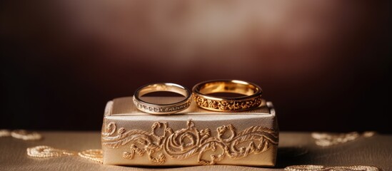 Marriage rings in an exquisite container