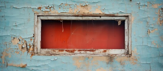 peeling paint on an aged window frame