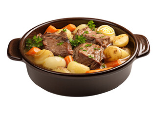 "poh-toh-FUH," is a traditional French dish that translates to "pot on the fire" or "pot in the fire." It is a classic one-pot meal that consists of simmered beef, vegetables, and aromatic herbs and s