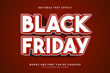 Black Friday Text Effect Red 3D