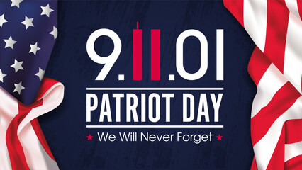 National Day of Prayer and Remembrance for the Victims of the Terrorist Attacks on 09.11.2001. Vector banner design 