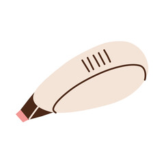 Correction tape icon, vector doodle illustration of decorative pen tape, modern stationery, school supplies, art tools, office equipment, isolated colored clipart on white background