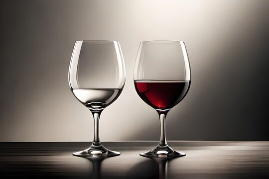 Wine glasses on a neutral background created by AI