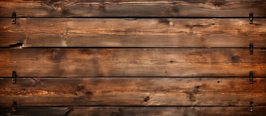 Fototapeta premium Wooden boards fastened with screws and showing signs of age