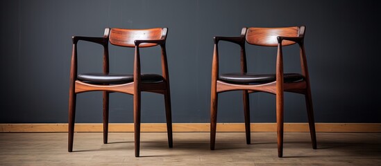 Mid century Danish rosewood chair with leather seat showcasing Danish design vintage style and antique aesthetic photographed in a modern living room
